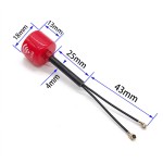 Original 5.8G Lollipop LHCP Antenna High Gain 3Dbi IPEX1 Connector for O3 Air Unit System Racing LHCP Antenna